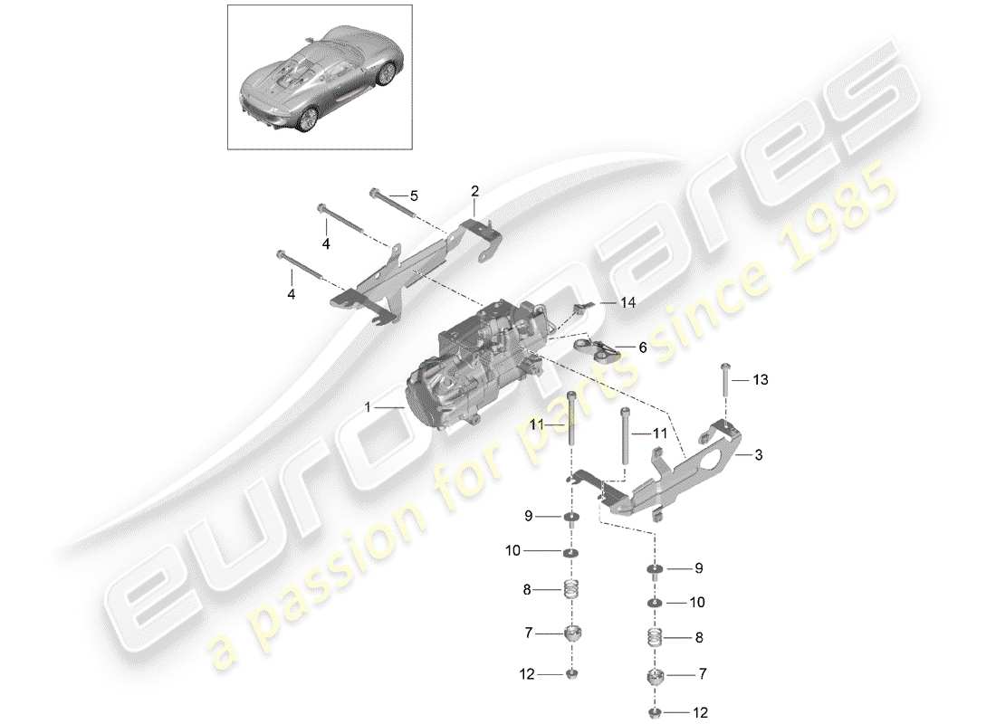 porsche 918 spyder (2015) diagramme des pièces du compresseur