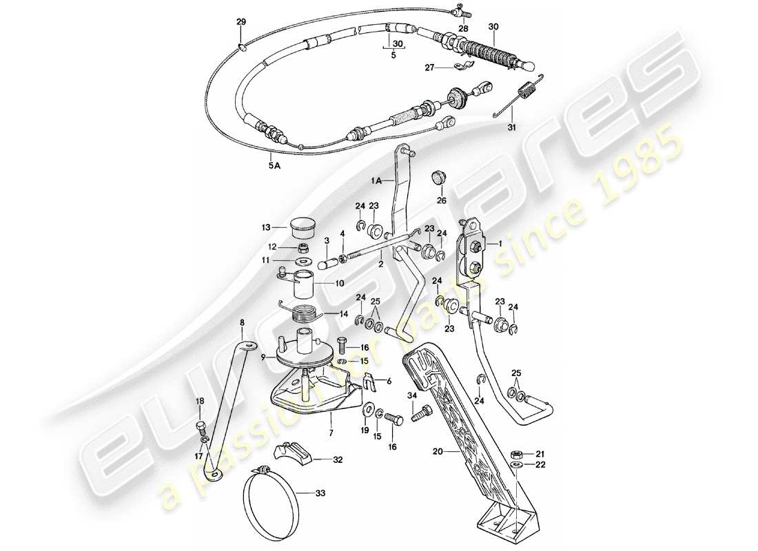 un schéma de pièces du catalogue de pièces porsche 924