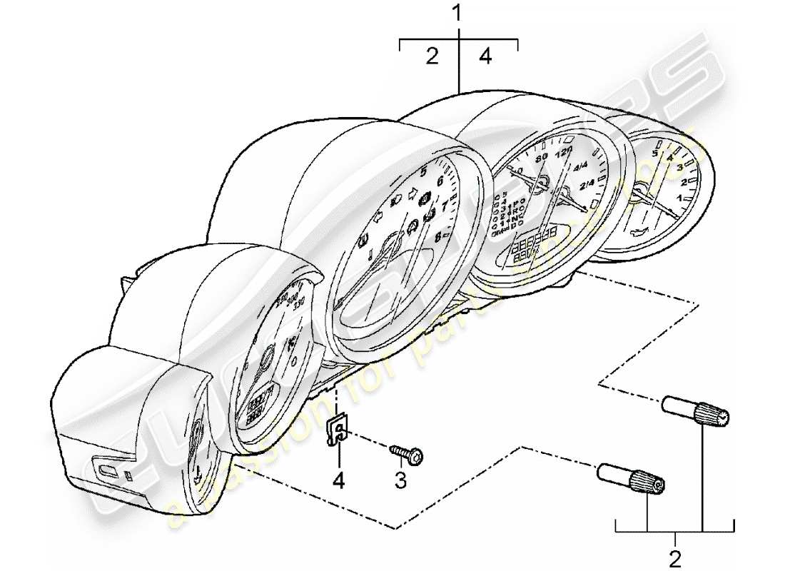 porsche 2007 (997-1) instruments schéma des pièces