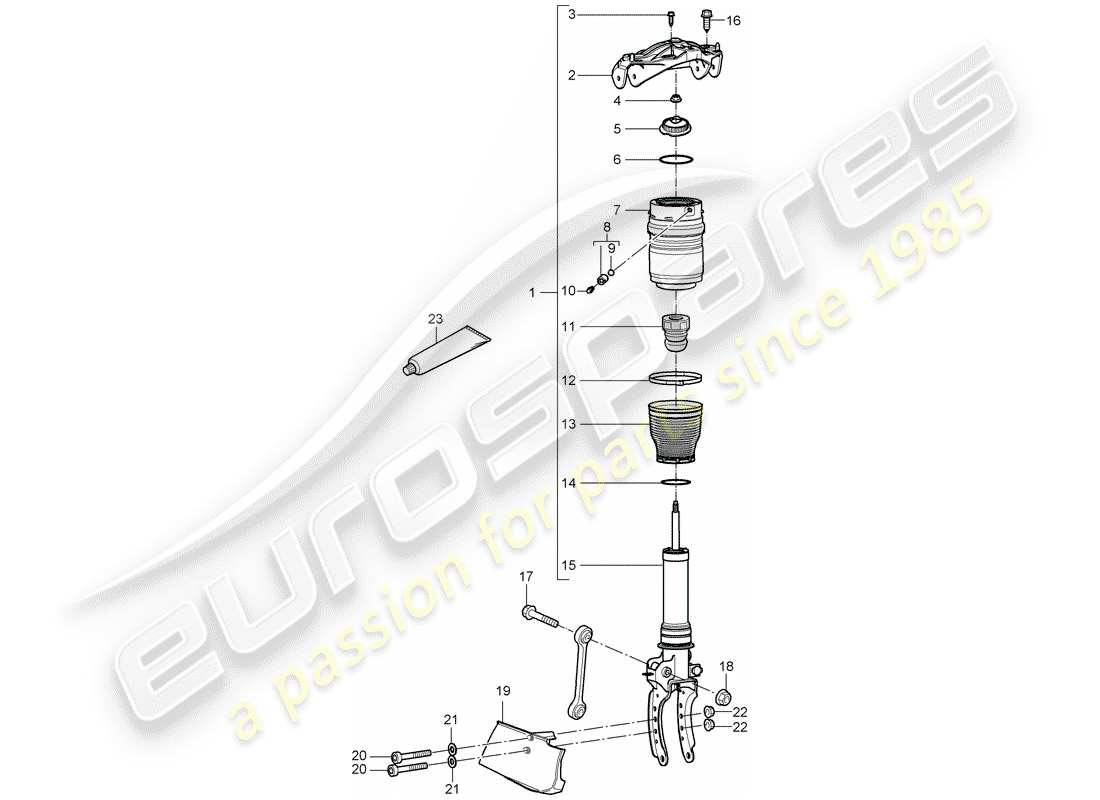porsche 2010 (cayenne e1 9pa) schéma des pièces de suspension