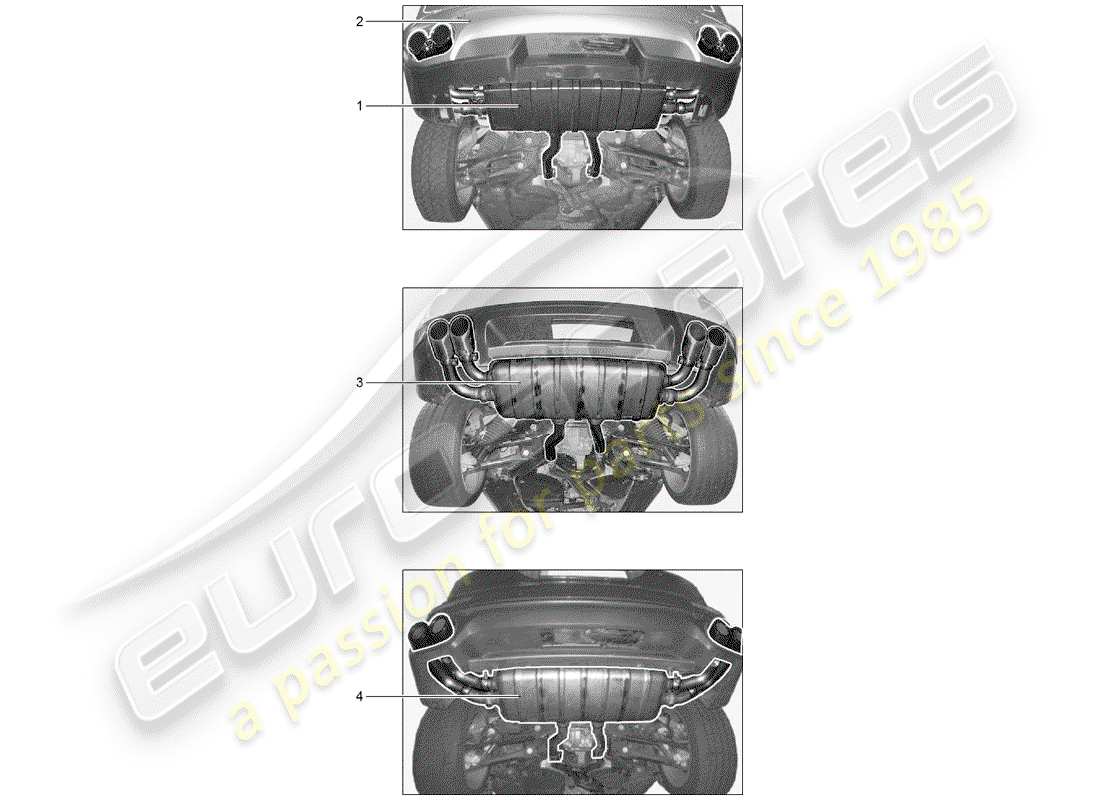 porsche 2006 (tequipment cayenne) système d'échappement schéma des pièces