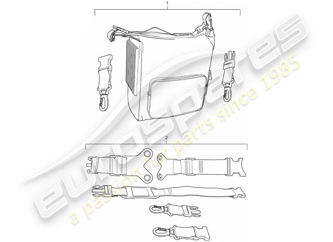 porsche 2006 (tequipment cayenne) sac refroidissant schéma des pièces