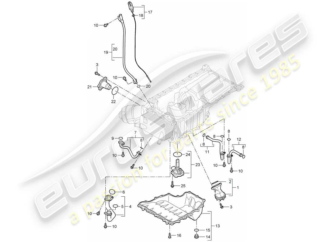 porsche 2010 (cayenne e1 9pa) schéma des pièces du tube d'aspiration