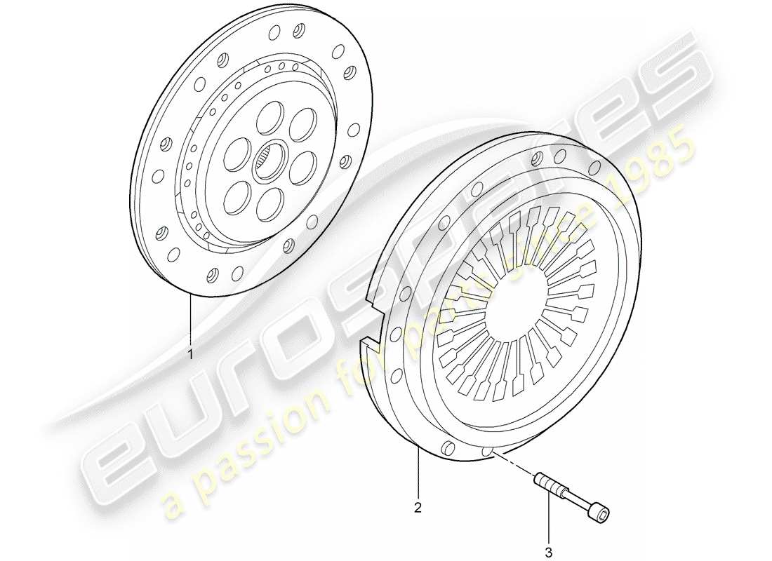 porsche 2008 (997-1 gt3) schéma des pièces d'embrayage