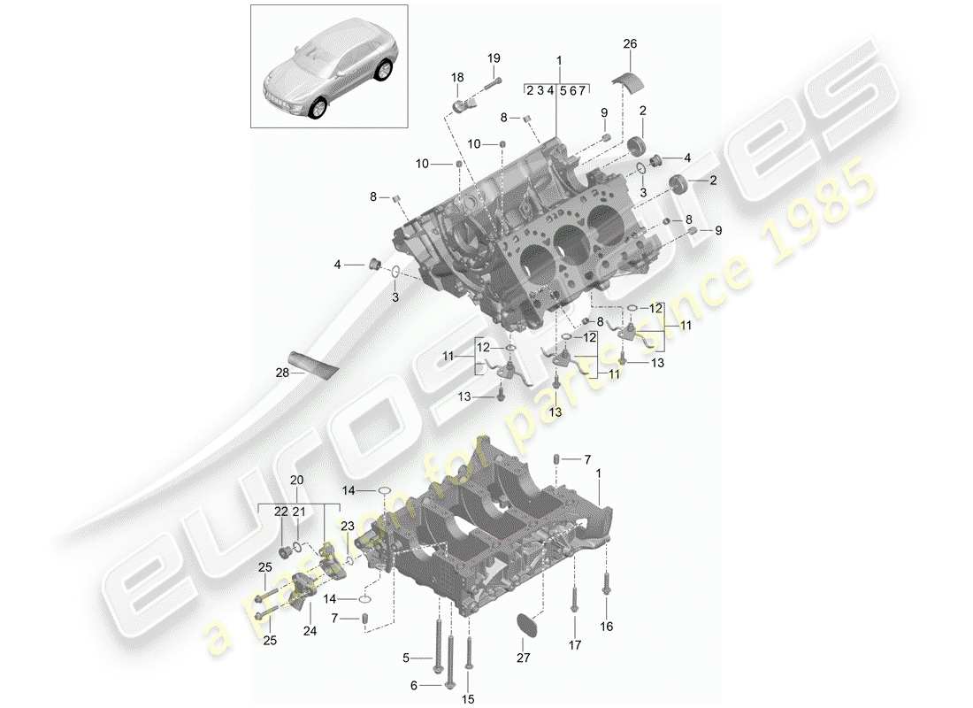 porsche 2015 (macan) carter schéma des pièces
