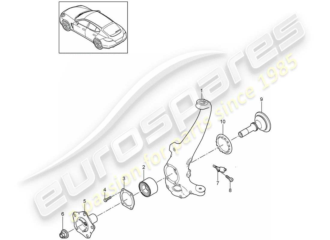 porsche 2010 (panamera 970) porte-roue schéma des pièces