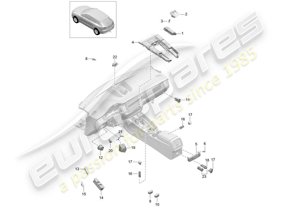 porsche 2018 (macan) changer schéma des pièces