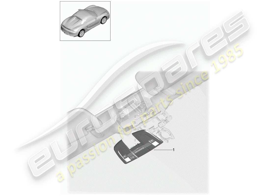 porsche 2016 (981 boxster spyder) support schéma des pièces
