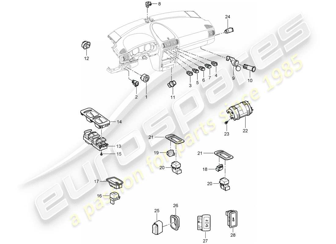 porsche 2010 (cayenne e1 9pa) changer schéma des pièces