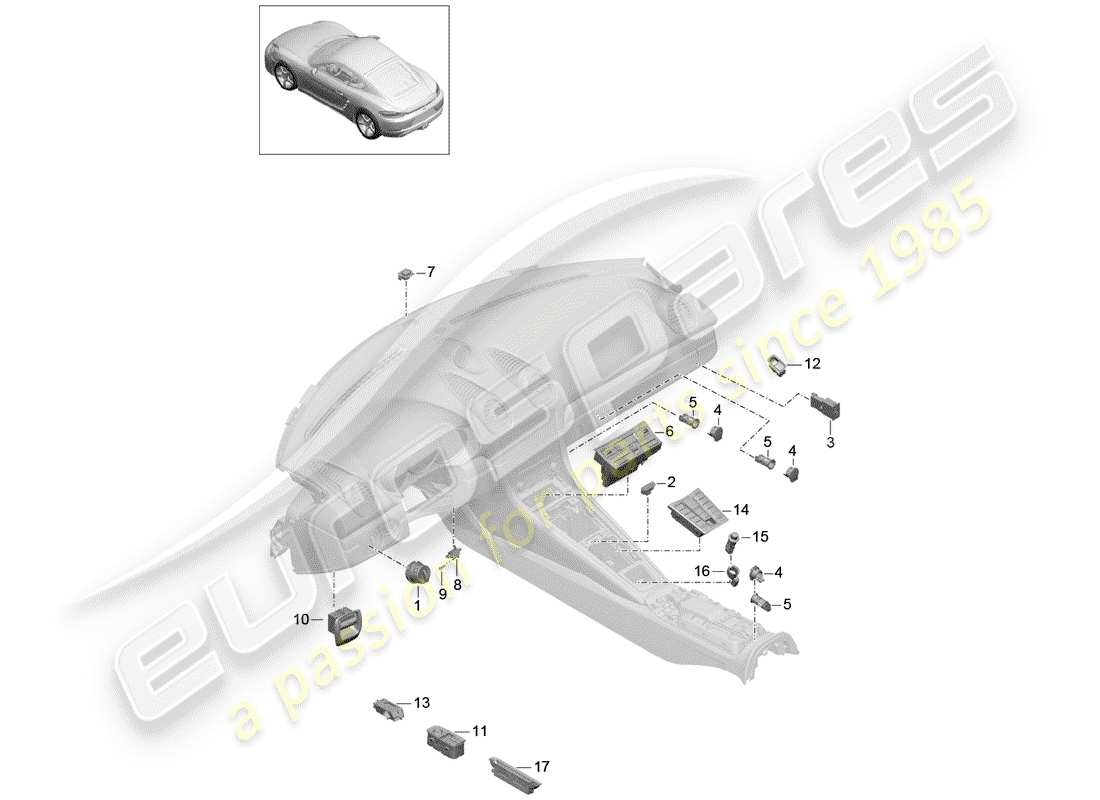 porsche 2019 (718 cayman) changer schéma des pièces