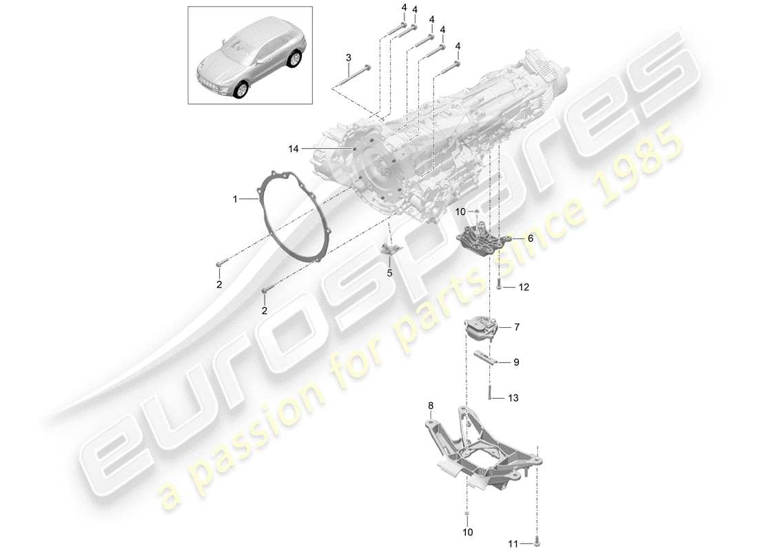 porsche 2018 (macan) pièces de montage pour moteur et schéma des pièces
