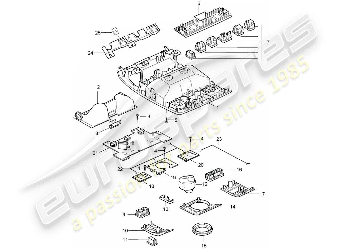 porsche 2007 (cayenne e1 9pa) support schéma des pièces