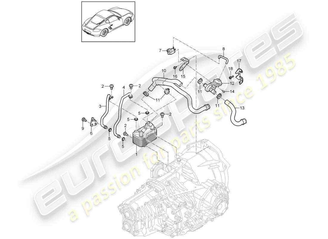 porsche 2012 (987 cayman) -pdk- schéma des pièces