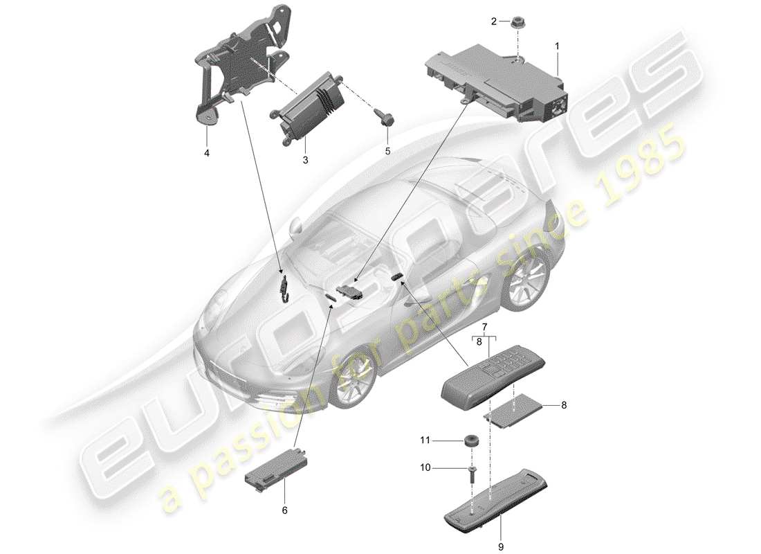 porsche 2012 (981 boxster) schéma des pièces de l'amplificateur