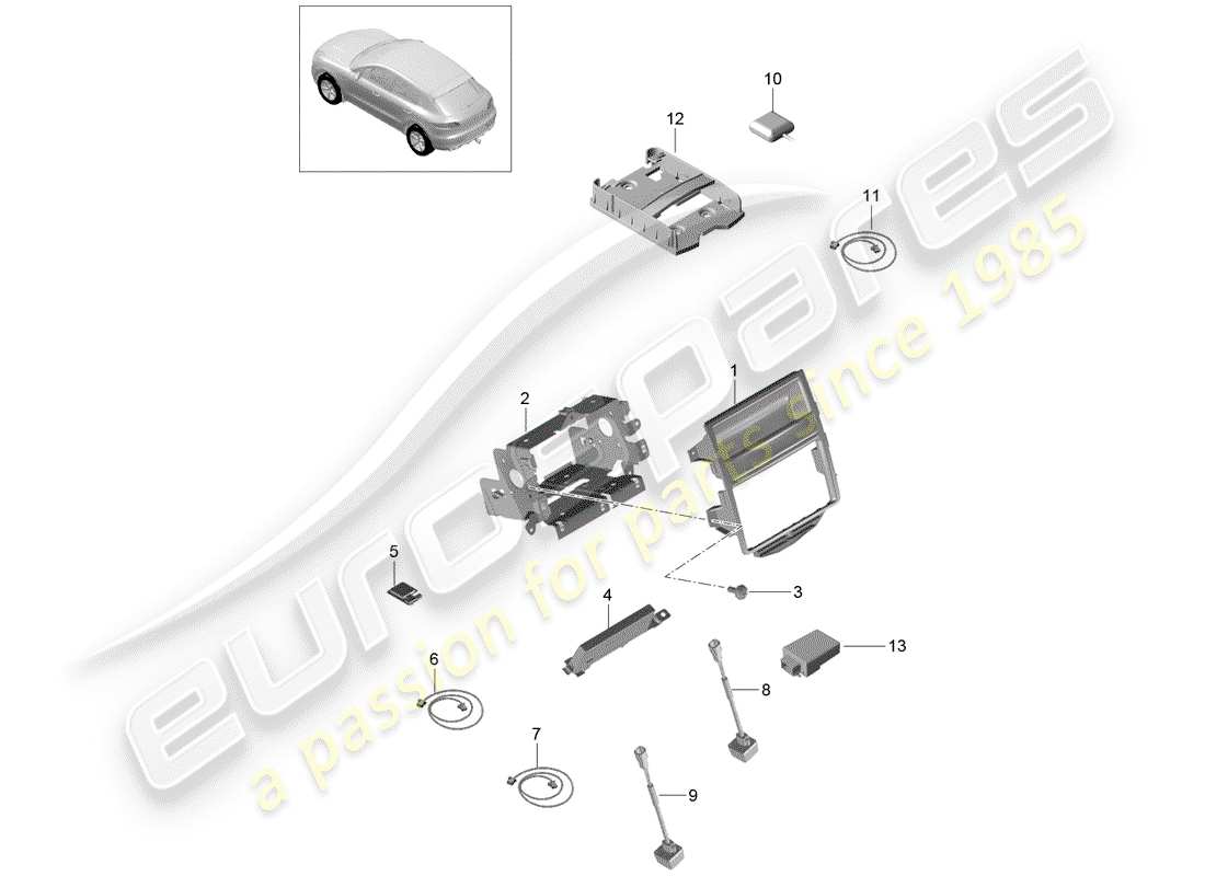 porsche 2015 (macan) pour les véhicules avec schéma des pièces