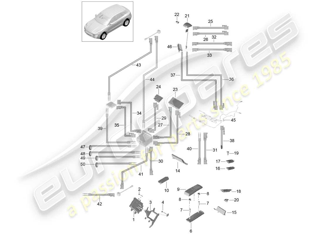 porsche 2016 (macan) téléphone schéma des pièces