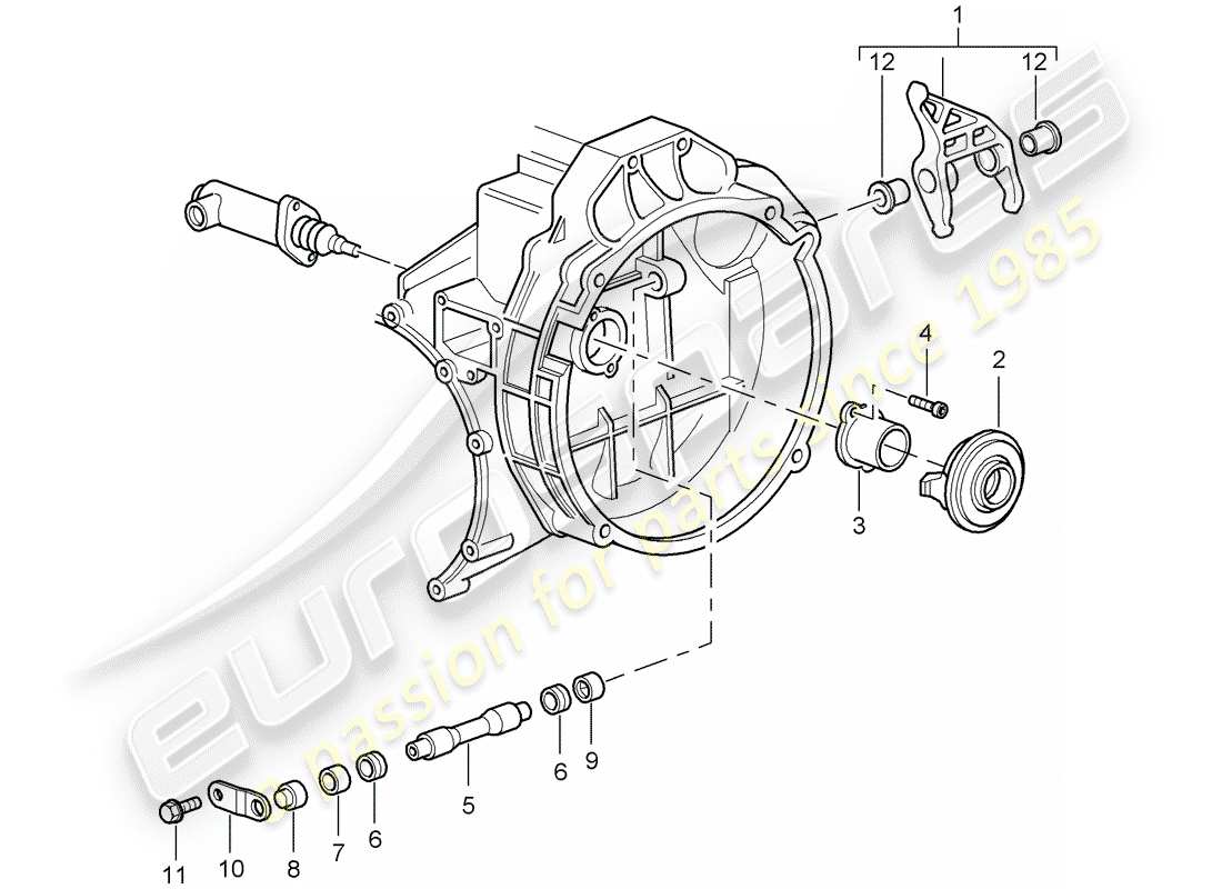 porsche 2008 (997-1 gt3) debrayage d'embrayage schéma des pièces
