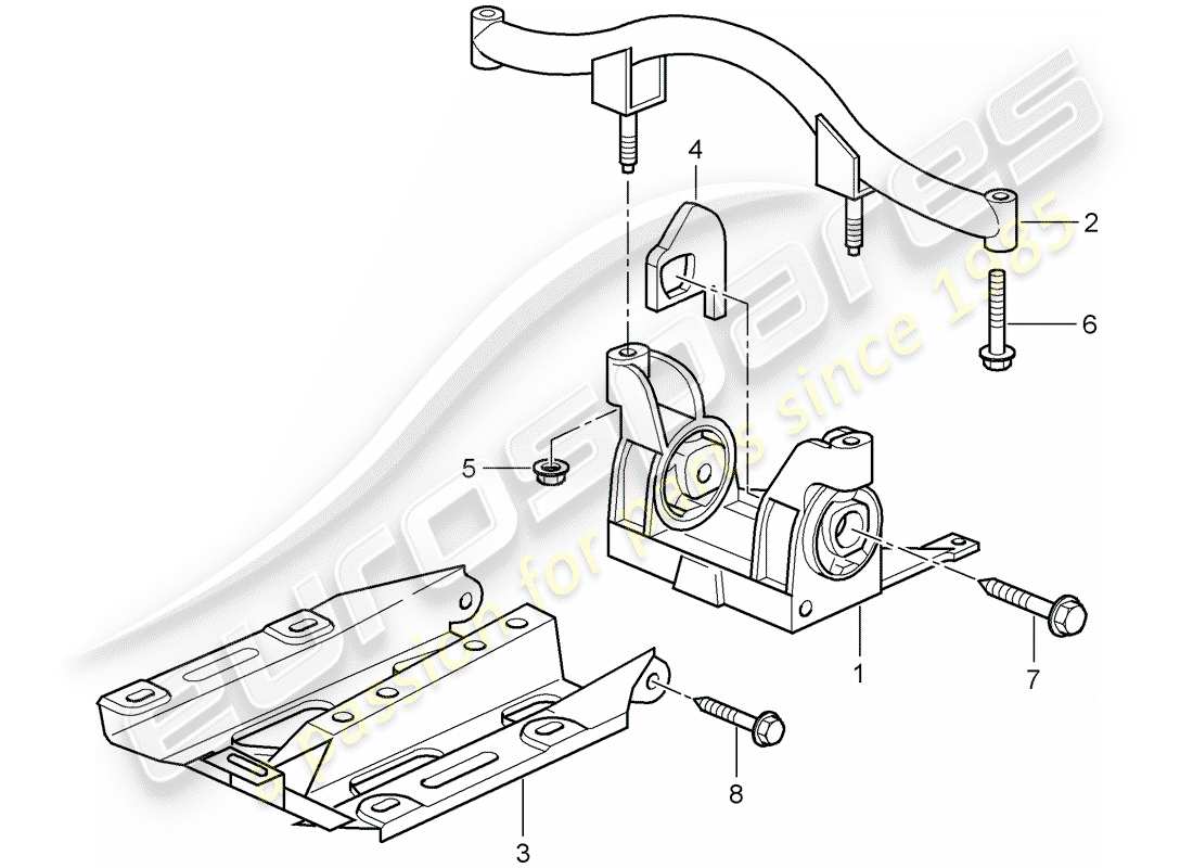 porsche 2008 (997-1 gt3) suspension de transmission schéma des pièces