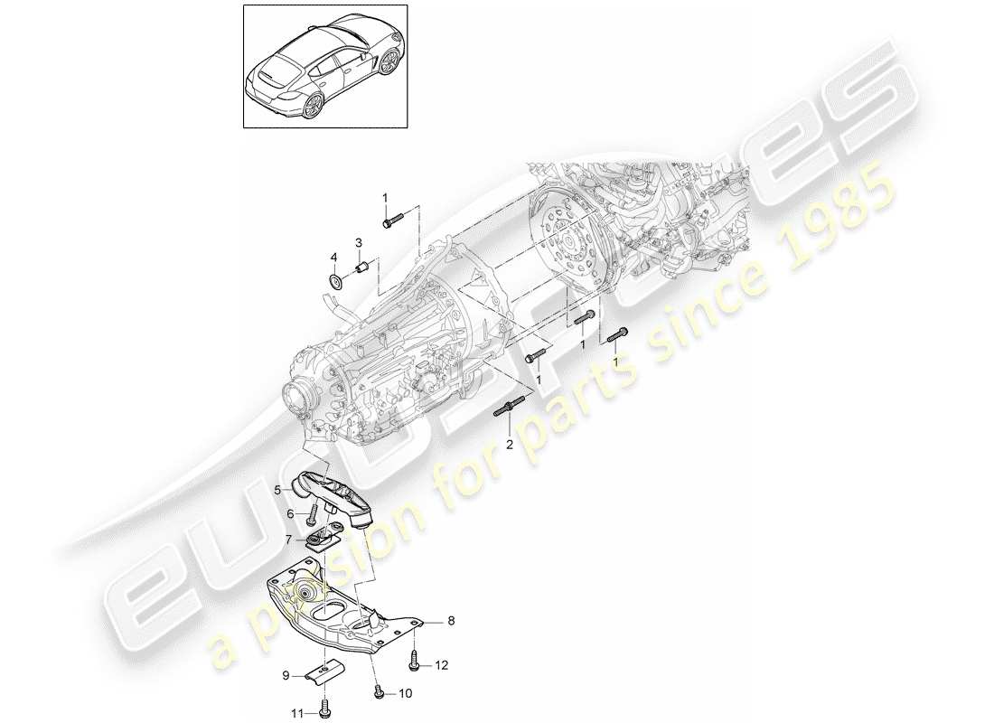 porsche 2010 (panamera 970) pièces de montage pour moteur et schéma des pièces