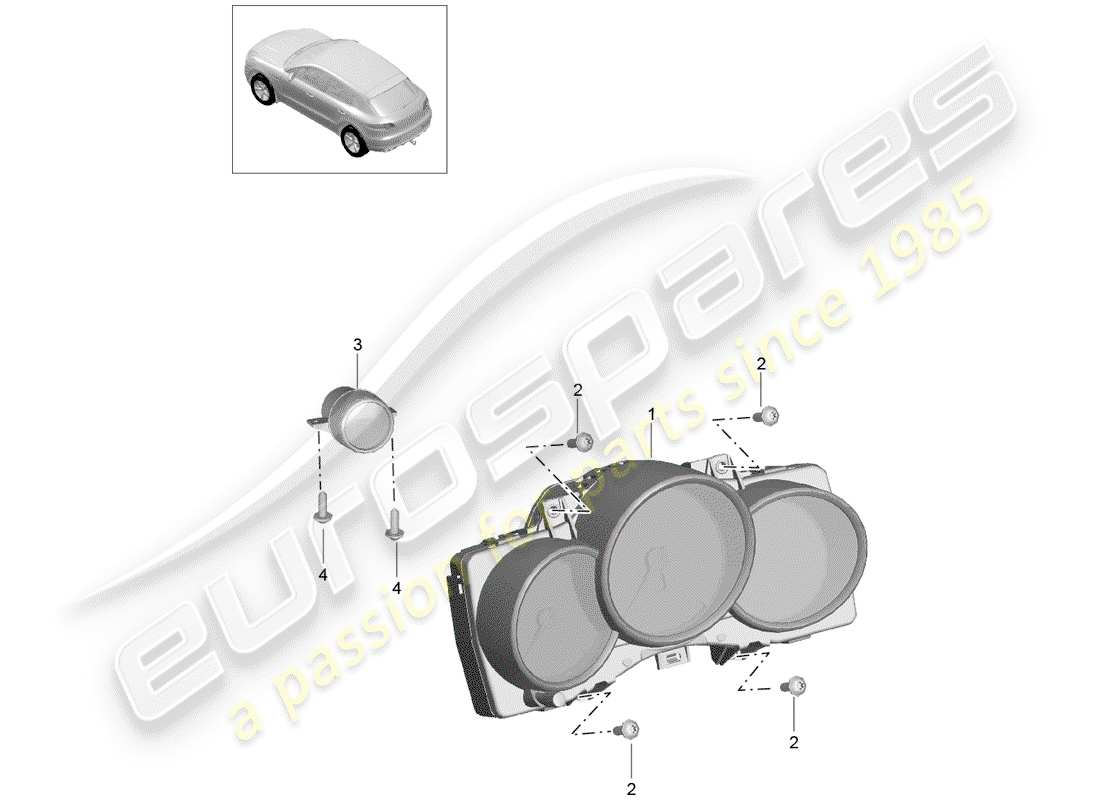 porsche 2015 (macan) groupe d'instruments schéma des pièces