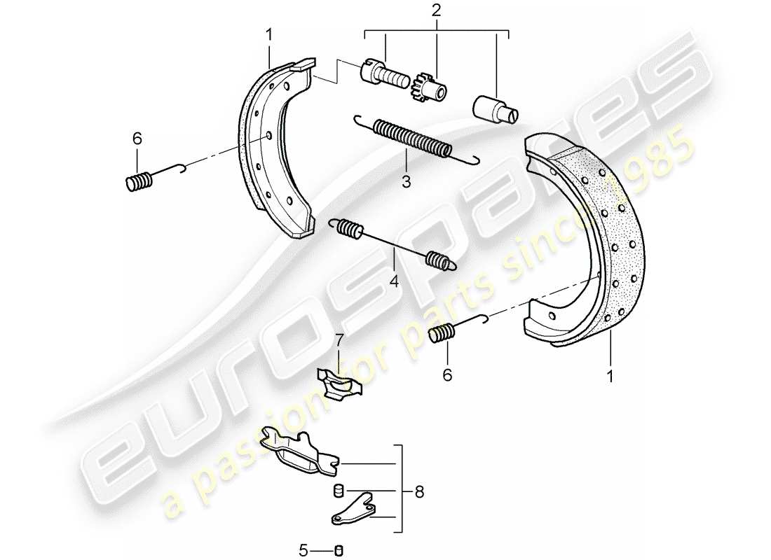 porsche 2008 (997-1 gt3) schéma des pièces du frein à main