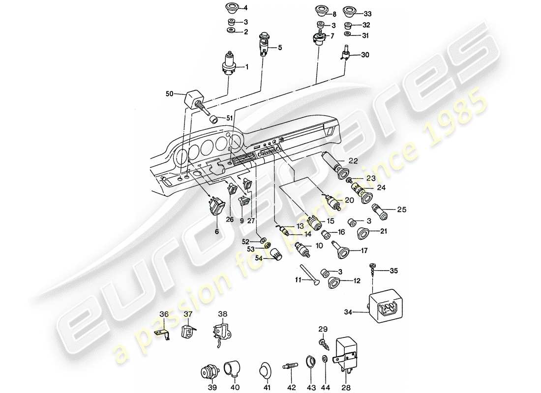 porsche 1975 (911) changer schéma des pièces