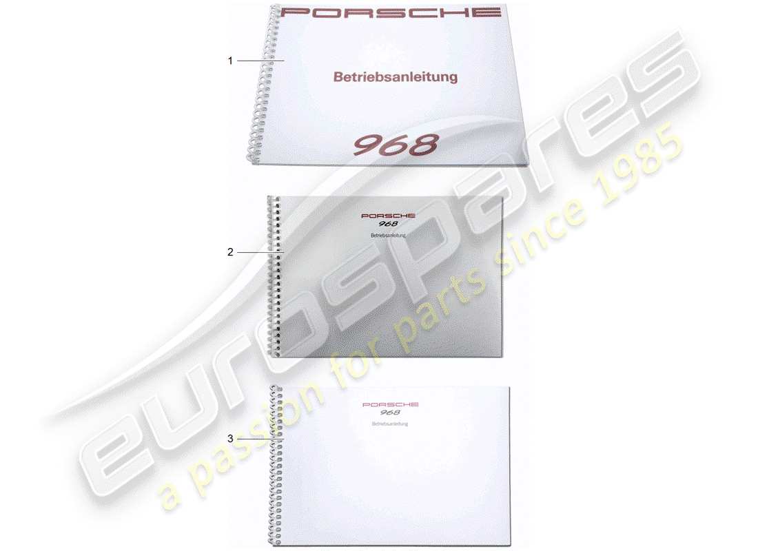 porsche 1995 (968) manuel d'instructions schéma des pièces