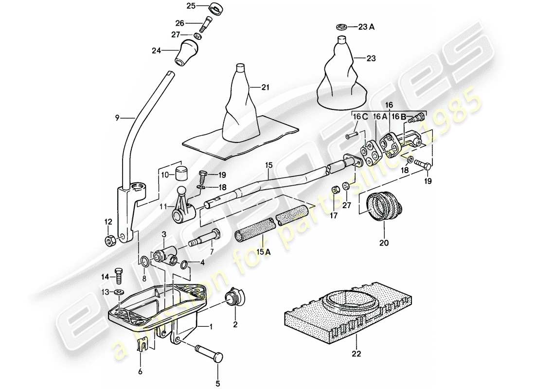 porsche 1987 (911) contrôle des transmissions schéma des pièces