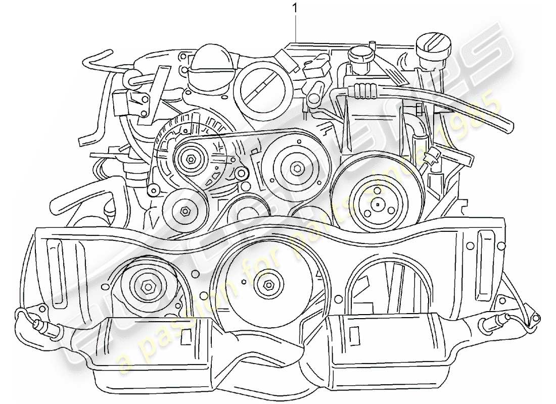 porsche 2003 (996 gt3) moteur de remplacement - prêt à l'installation schéma des pièces