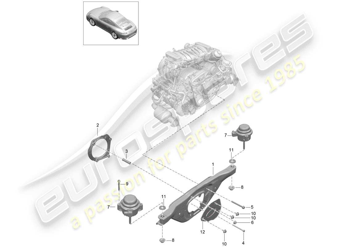 porsche 2020 (991-2) matériel de levage de moteur schéma des pièces