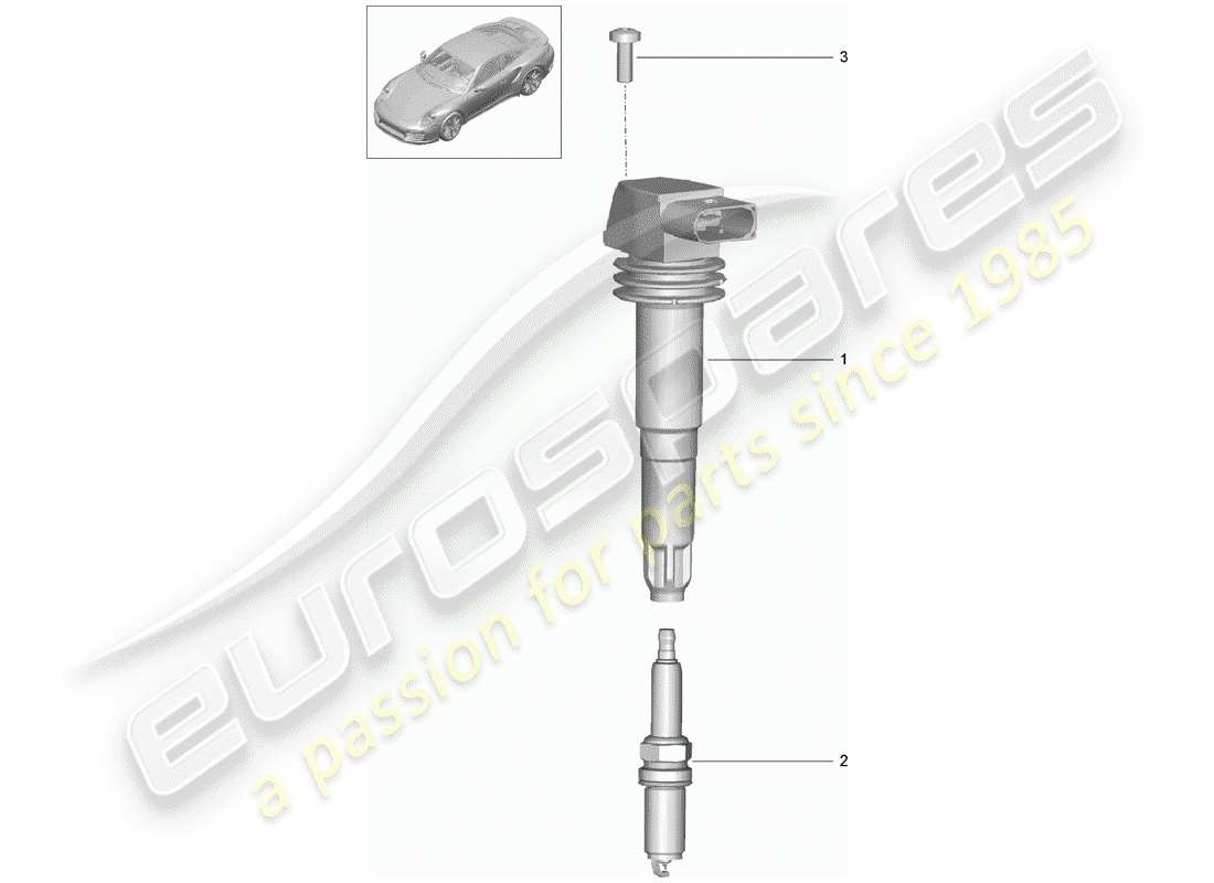 porsche 2014 (991-1 turbo) système d'allumage schéma des pièces