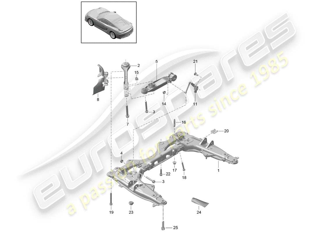 porsche 2016 (981 cayman gt4) diagramme des pièces de la traverse
