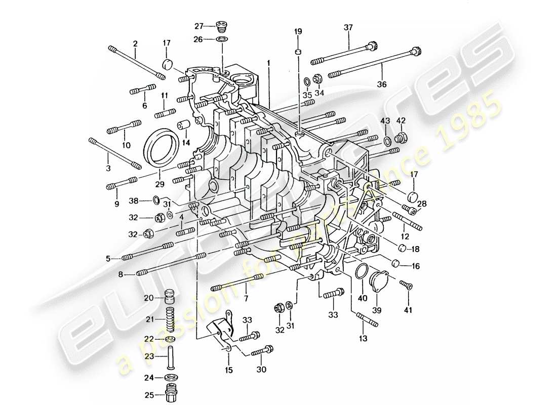 porsche 2002 (996 gt3) carter schéma des pièces