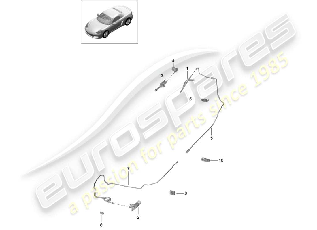 porsche 2018 (718 boxster) actionnement de l'accouplement hydraulique maître-cylindre d'embrayage cylindre récepteur d'embrayage schéma des pièces