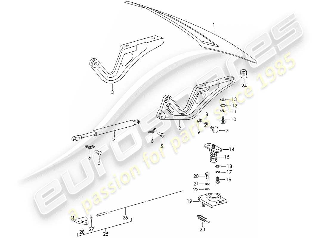 porsche 1971 (911) couverture diagramme de pièce
