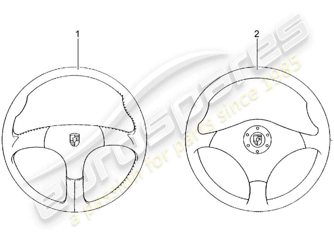 porsche classic accessories (2014) volant sport - sans : - airbag schéma des pièces