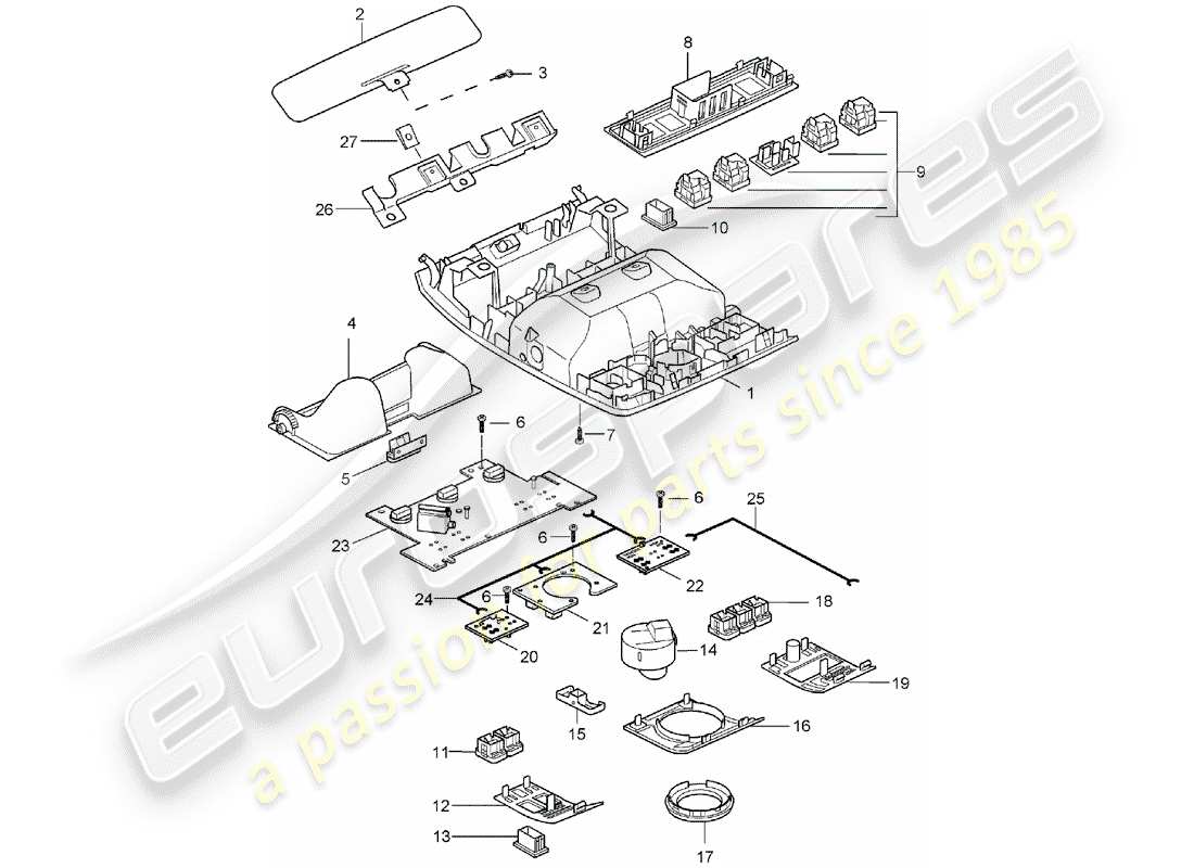 porsche 2005 (cayenne e1 9pa) support schéma des pièces