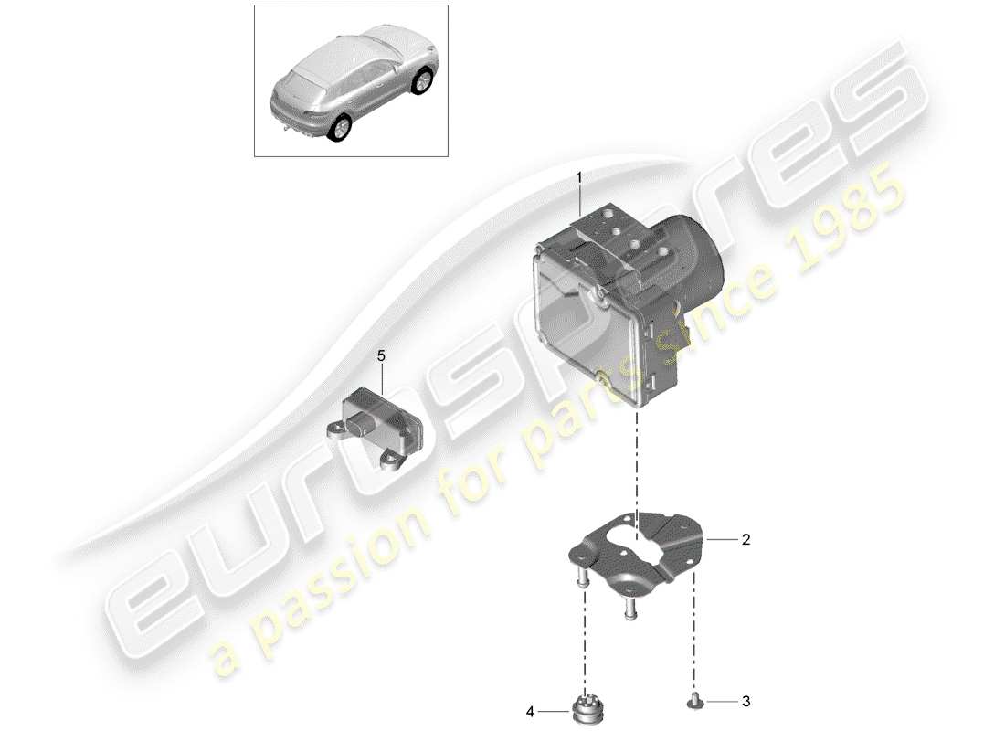 porsche 2015 (macan) unité hydraulique schéma des pièces