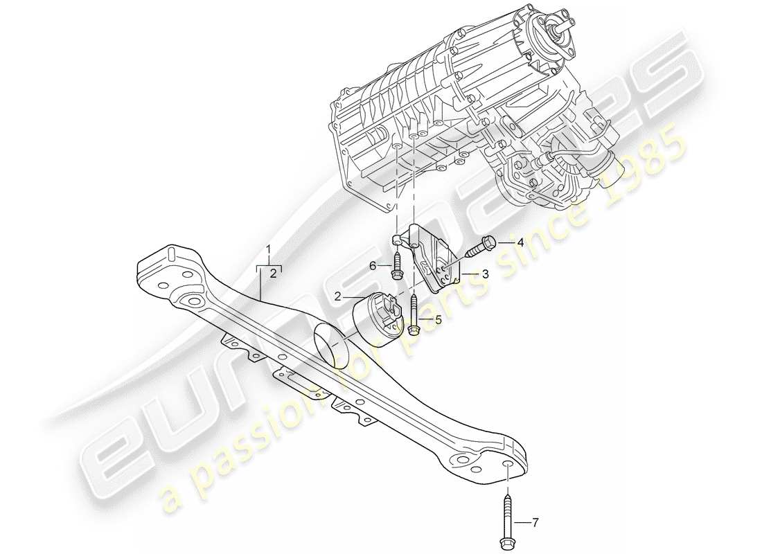 porsche 2010 (cayenne e1 9pa) boîte de transfert schéma des pièces