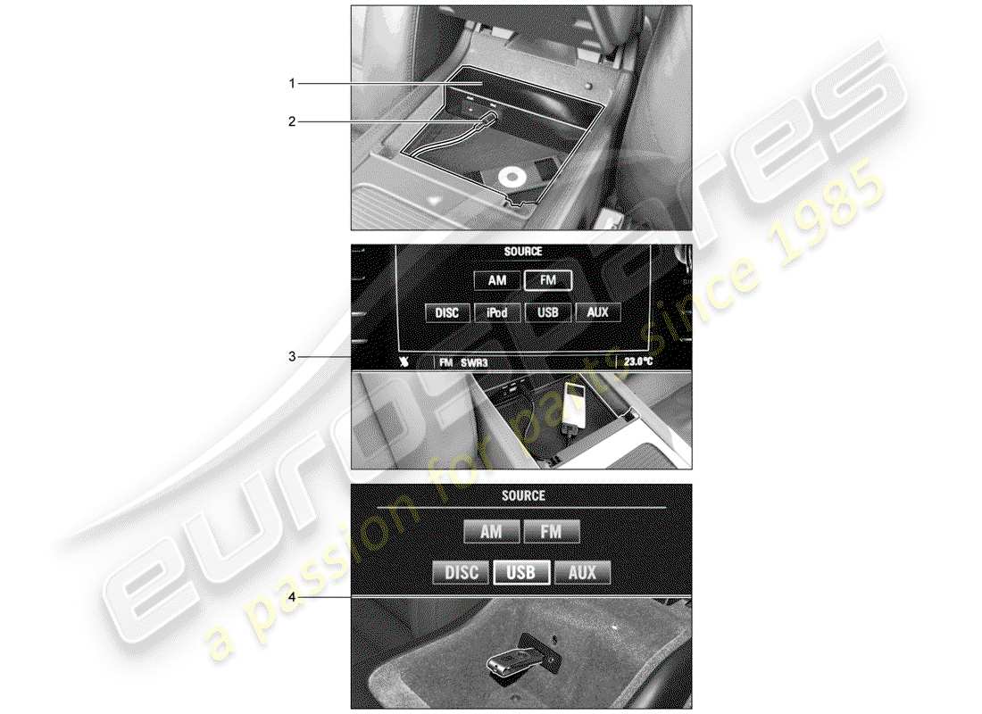 porsche 2012 (tequipment cayenne) interface multimédia schéma des pièces