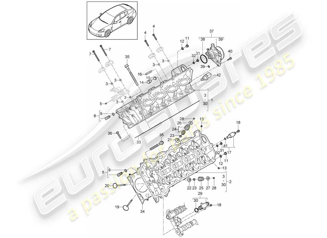 porsche 2010 (panamera 970) culasse schéma des pièces