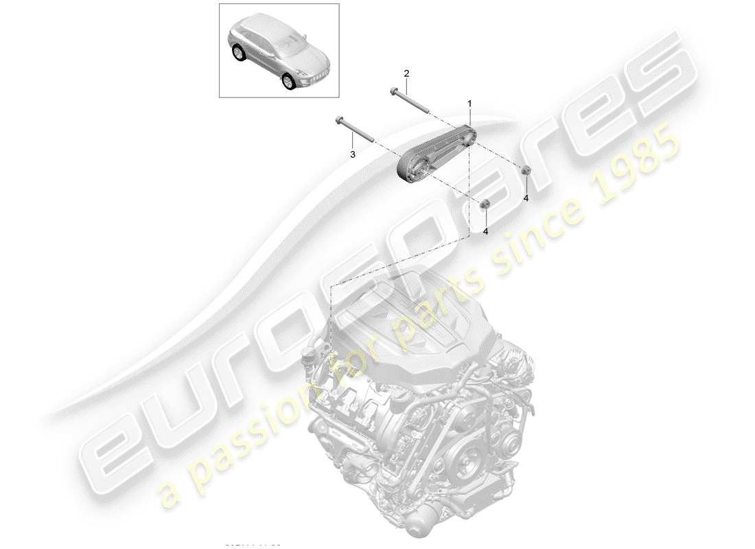 porsche 2016 (macan) matériel de levage de moteur schéma des pièces