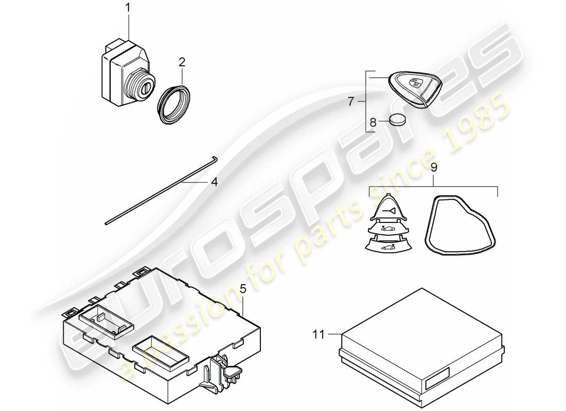 porsche 2008 (997-1 turbo / gt2) unités de contrôle schéma des pièces