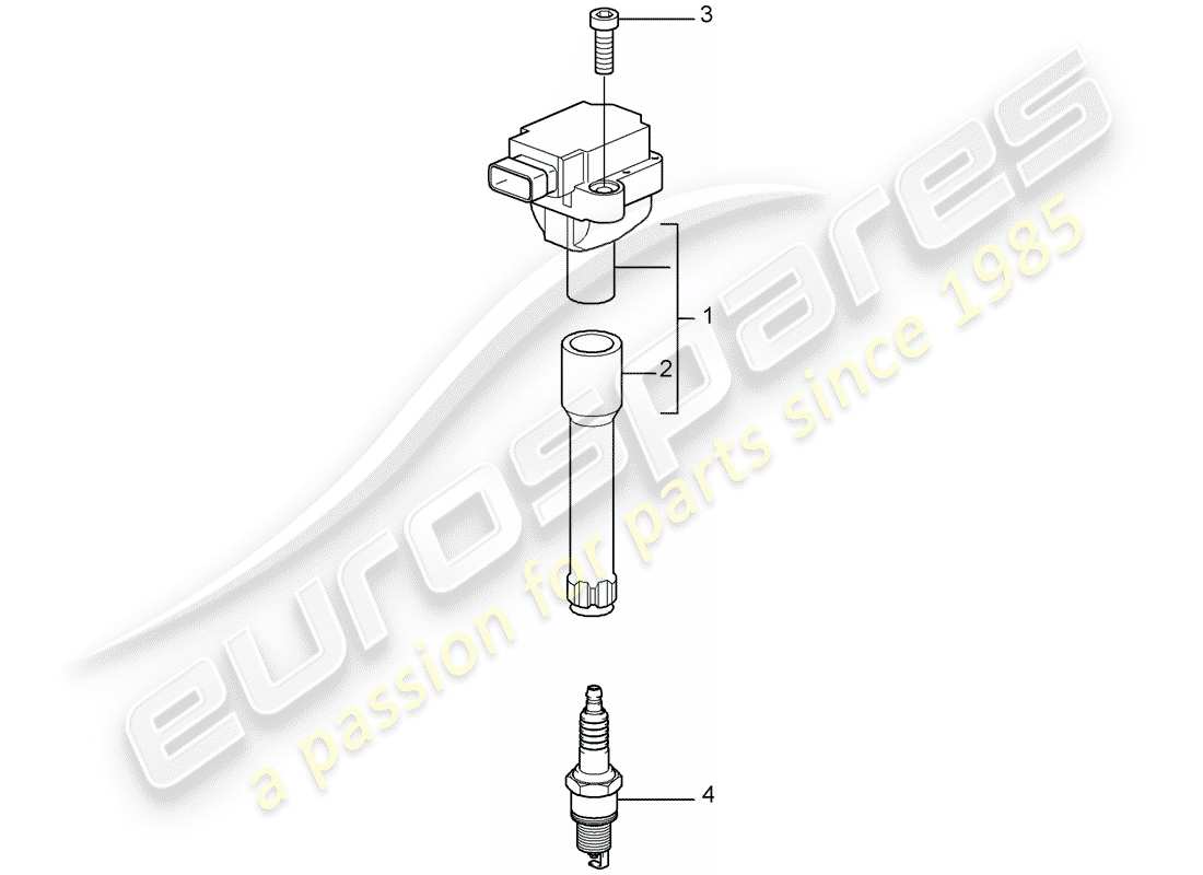 porsche 2008 (997-1 turbo / gt2) système de mise à feu schéma des pièces