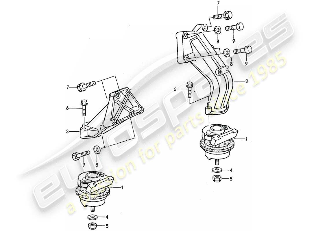 porsche 1993 (968) suspension du moteur schéma des pièces