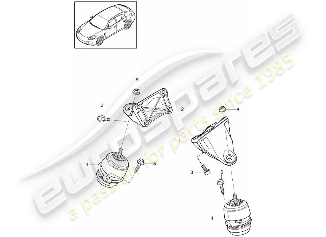 porsche 2015 (panamera 970) suspension moteur schéma des pièces