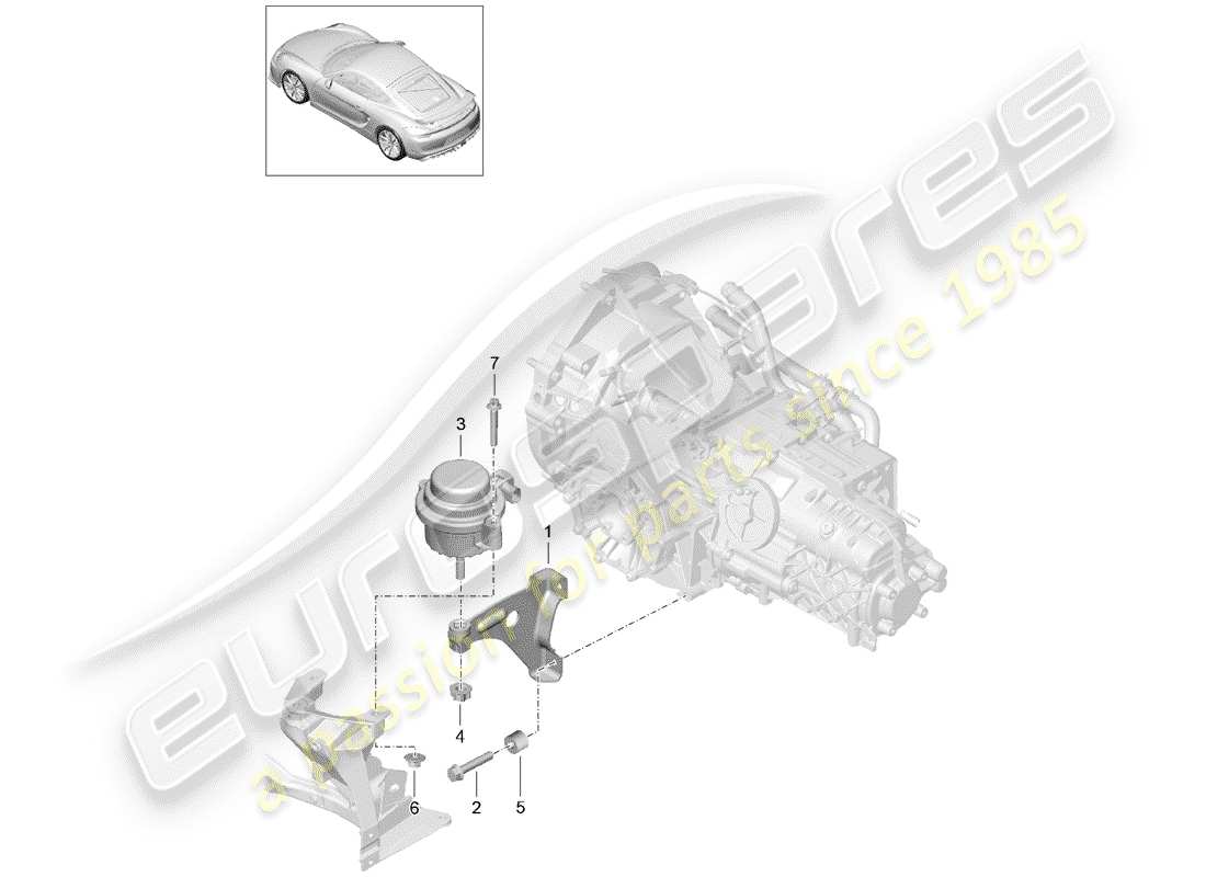 porsche 2016 (981 cayman gt4) suspension de transmission schéma des pièces