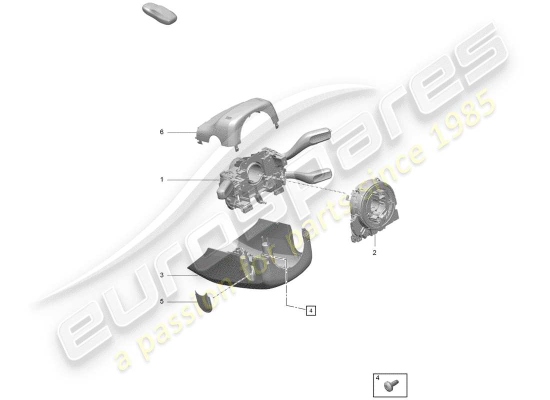 porsche 2019 (718 boxster spyder) commutateur de colonne de direction schéma des pièces