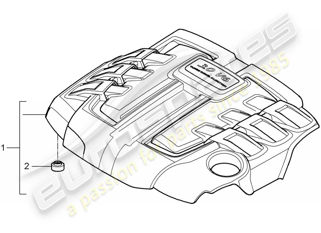 porsche 2007 (cayenne e1 9pa) couvert de moteur schéma des pièces