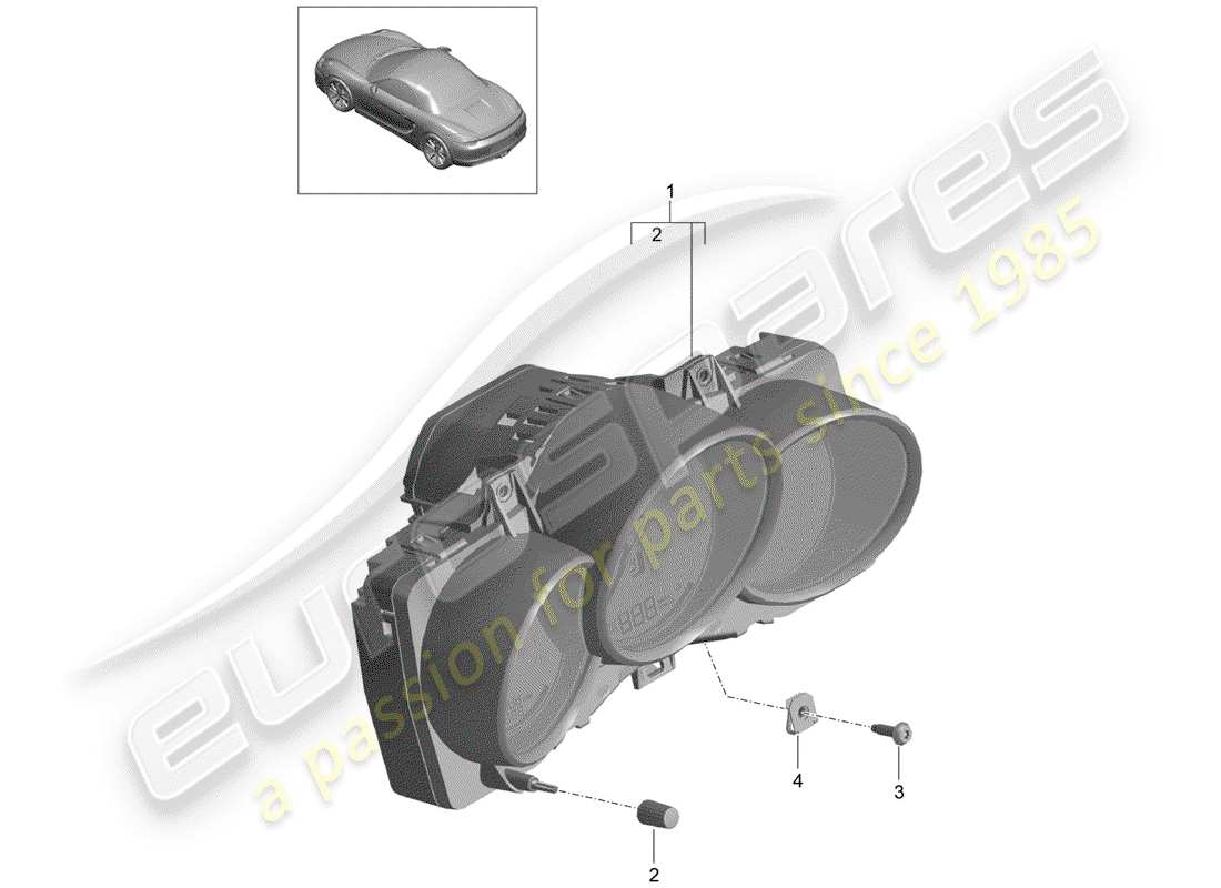 porsche 2012 (981 boxster) schéma des pièces des instruments
